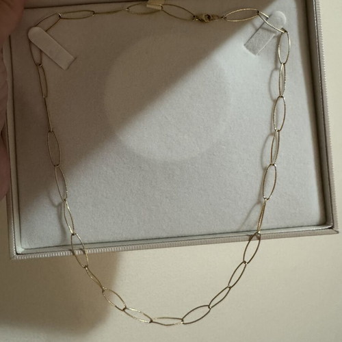 Gold-Plated Necklace 925 Silver With Oval Links Like New