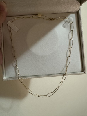Gold-Plated Necklace 925 Silver With Oval Links Like New