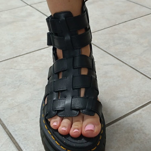 Dr. Martens Ricki Gladiator Platform Sandals Black Size 37