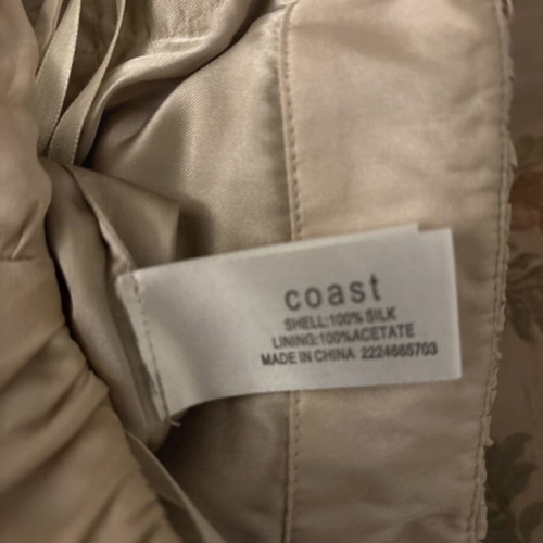 Coast beige silk cocktail dress very good condition, removable straps