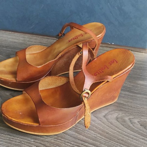 Women's sandals used, brown, size 37