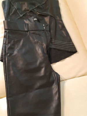 Zara γυναικείο δερμάτινο σετάκι