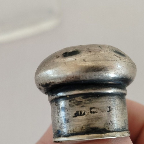 Glass bottle from barber set used