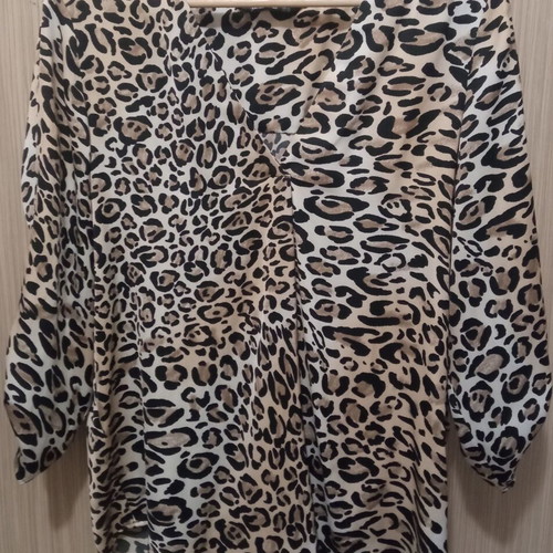 Stradivarius blouse like new, white and brown, size XL