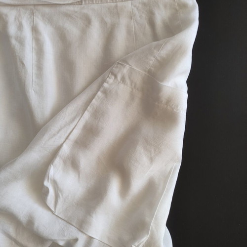 Sisley White Linen Wrap Mini Skirt Size 38 Like New