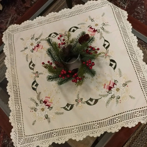 Christmas cotton tablecloth 85x85 new