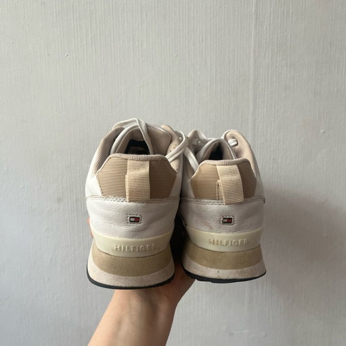 Tommy Hilfiger sneakers size 37 used, white and gold