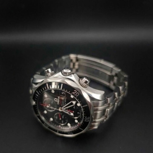 Omega Seamaster Diver 300M Chronograph watch like new, black and silver