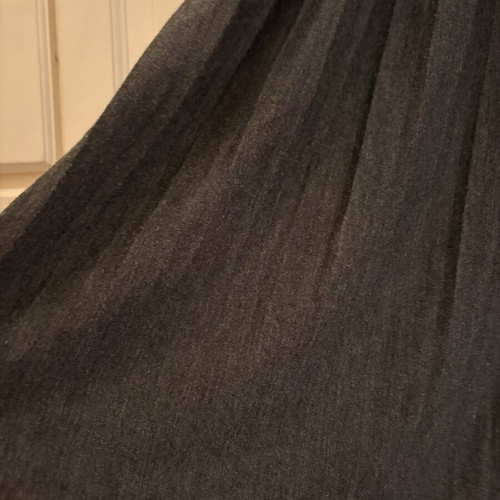 Three Dots blouse, dark gray, A-line with pleats