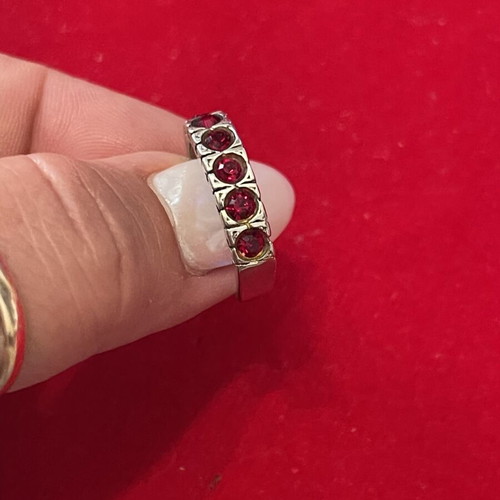 Silver 925 ring with semiprecious stones used, size 54