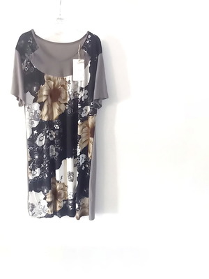 Elastic one size dress, grey and multicolour