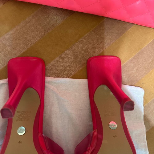 Zara vinyl mule shoes with high heels, limited edition, pink
