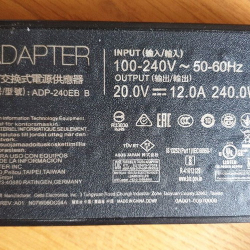 Asus ROG Strix laptop charger 240W 20V 12A like new