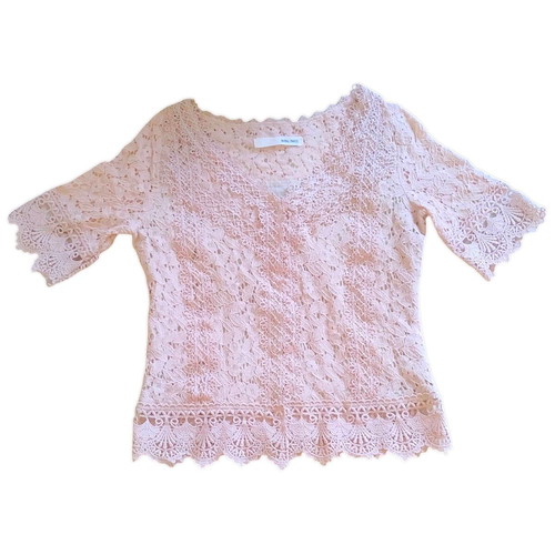 Vintage pink lace V-neck blouse like new