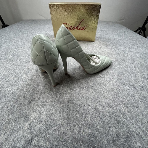 Ciaodea women's pumps EU36 mint green quilted stiletto with gold heel new