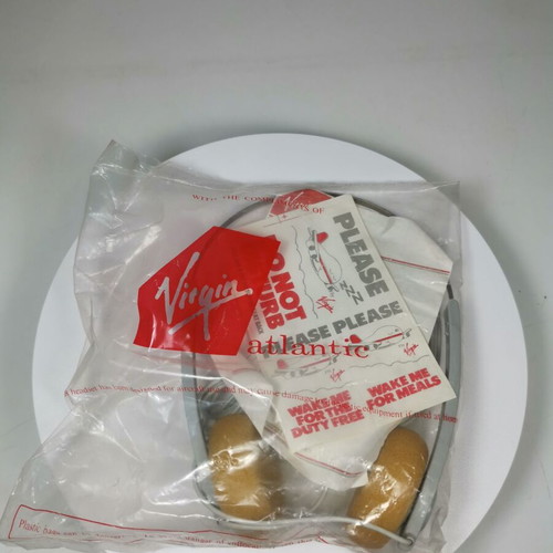 Vintage Virgin airline headphones used