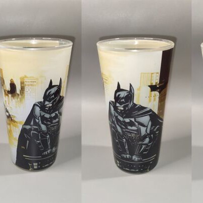 Batman Begins 2005 Limited Promo Frosted Glass Cup like new