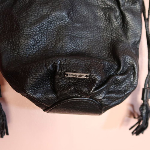 Attrattivo leather pouch like new, black, shoulder bag