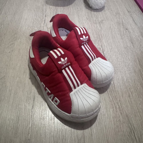 Adidas Superstar boys shoes size 24 like new, white and red