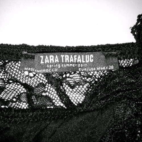 Zara lace bralette used, black, triangular