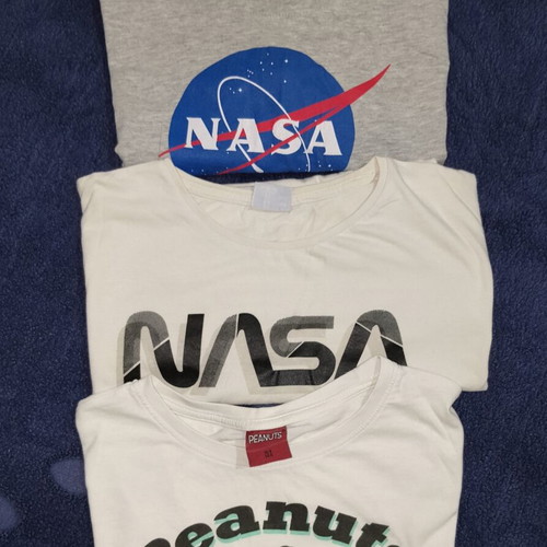 Set of 3 girls' crop T-shirts like new, wide fit, size 164 cm