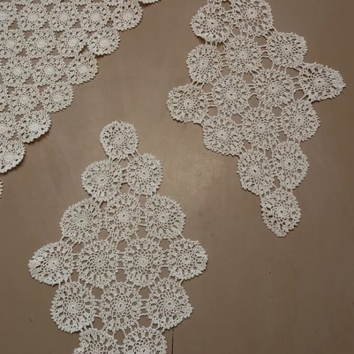 Set of 4 diamond crochet doilies new handmade
