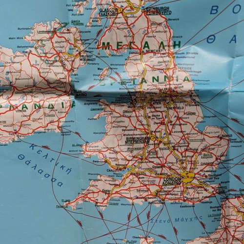 Europe road map & tourist guide used