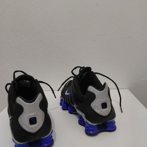 Nike Shox TL Black Metallic Silver Racer Blue sneakers like new, size 45