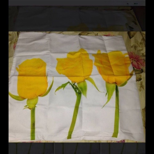 Yellow Roses Pillowcase new, cotton viscose, 41x42 cm
