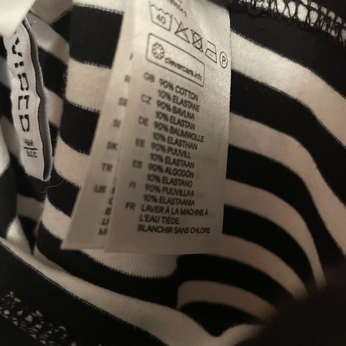 Divided cotton skirt new, black and white striped, size S