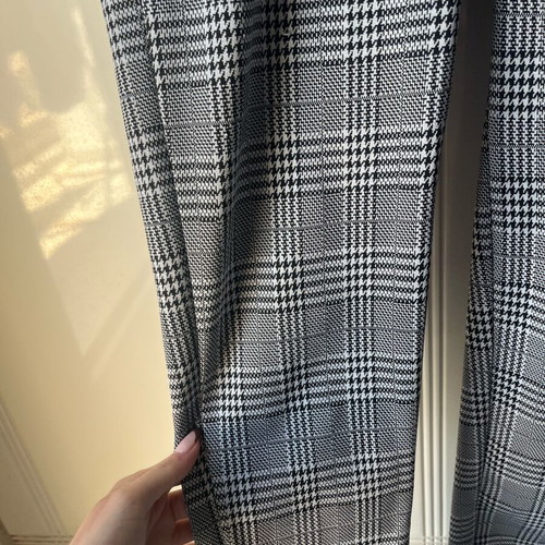 Checked women's pants used, size M/L, grey and white