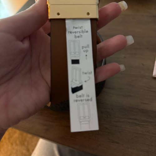 Michael Kors δερμάτινη ζώνη καινούργια, μέγεθος 85, καφέ με χρυσή αγκράφα