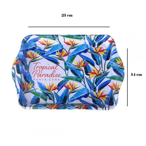 Tropical Design metal rolling tray 21x14 cm new