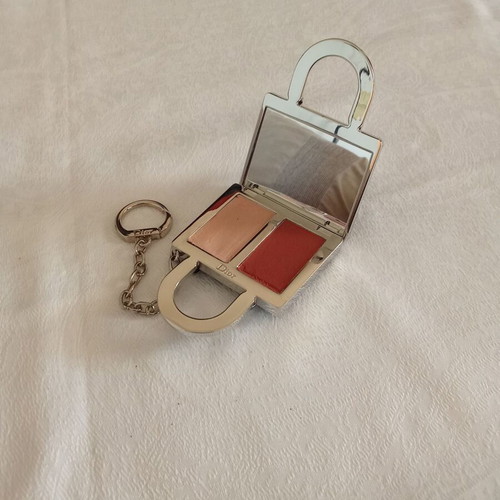 Christian Dior keychain with lipstick, like new, black and silver