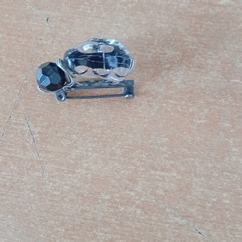 Transparent black beetle pin like new