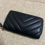 Black clutch wallet like new with wrist strap