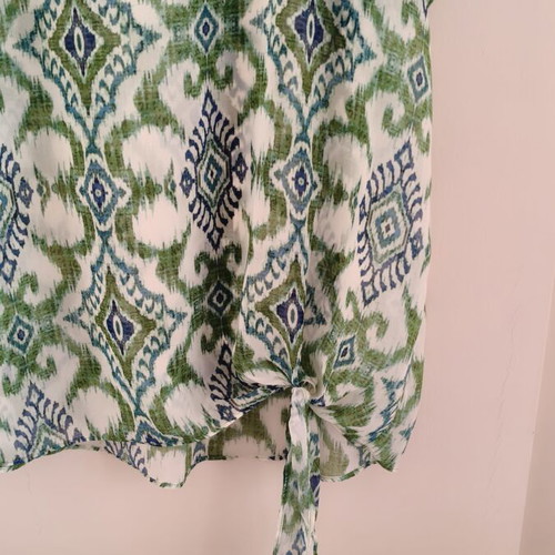 Derpouli women's airy blouse with ethnic pattern and side tie