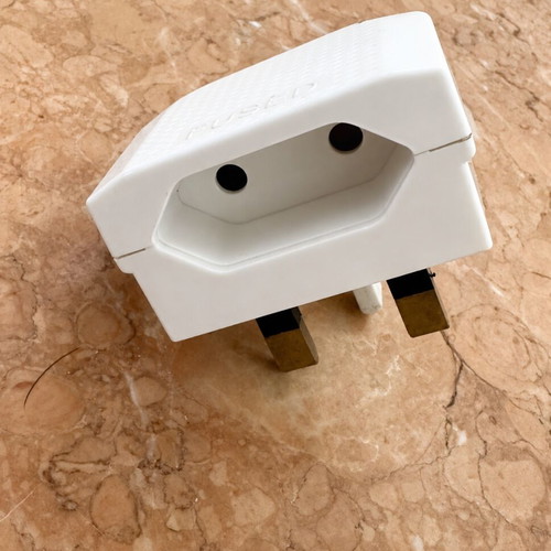 UK to European plug adapter, white