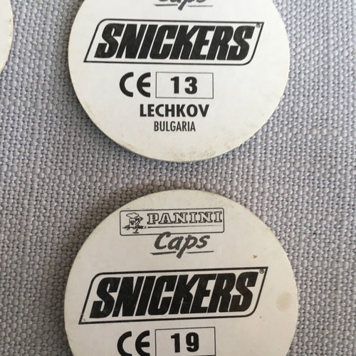 Panini vintage football caps like new, set of 5 Snickers