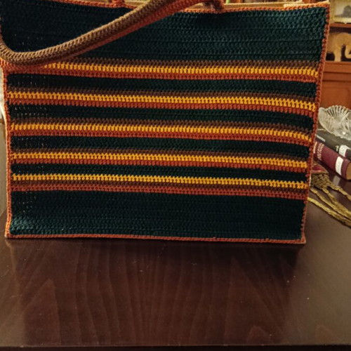 Knitted handmade handbag colorful, new