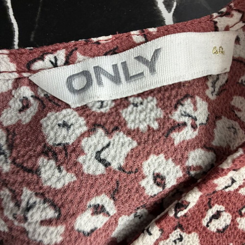 ONLY floral knee-length dress, EU size 44, burgundy red