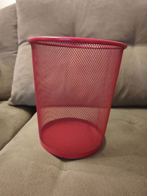 Office waste bin like new, metal fuchsia mesh