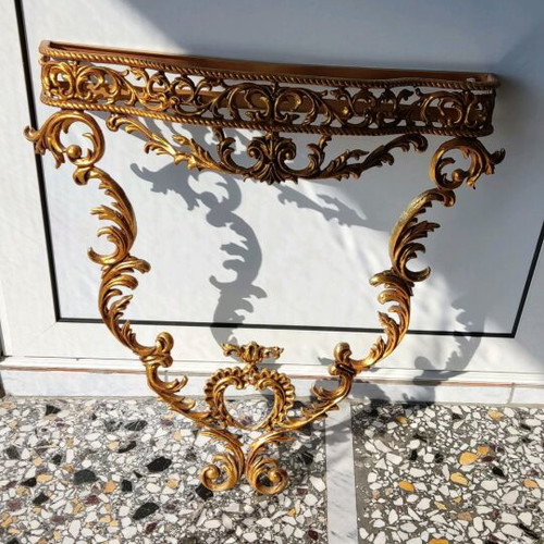 Antique entry console with mirror and hanger like new