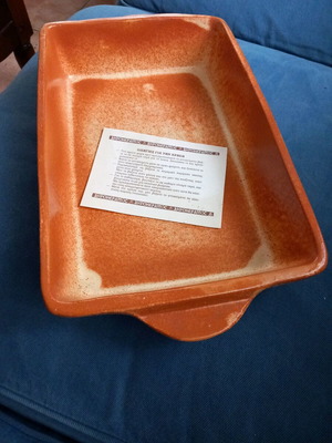 Heat-resistant baking dish new, clay 29 cm with instructions