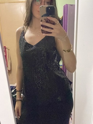 Black sequin camisole top like new, size M