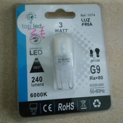 Led bulb new, cool white, G9 3W 6000K