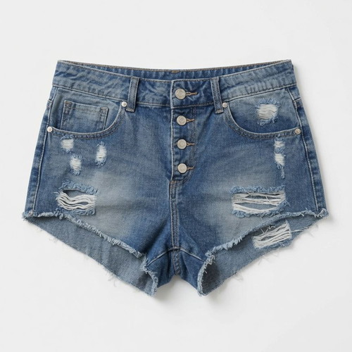 Denim women's shorts used, size L/M, blue