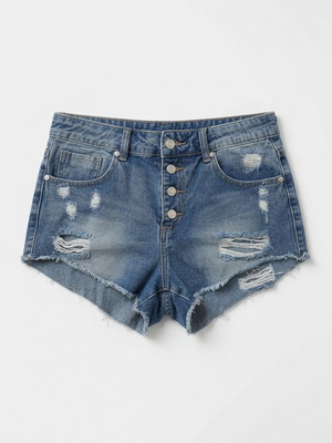 Denim women's shorts used, size L/M, blue