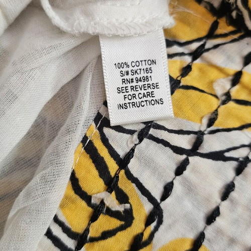 Twenty One cotton skirt new, size S, cream with mustard and black flowers