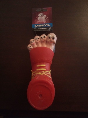 Flamingo dog toy vinyl shoe new